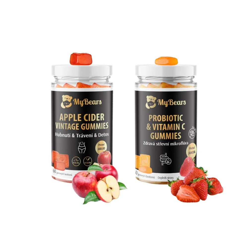 Balíček Trávení & střevní mikroflóra — kombinace jablečného octa a probiotik s Bacillus coagulans — MyBears
