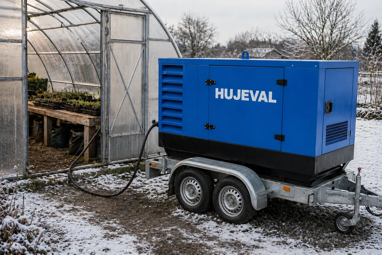 Mobilní elektrocentrála Hujeval v praxi — detail
