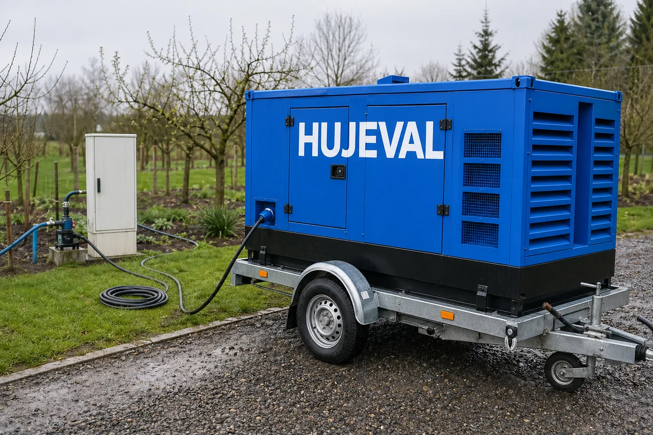 Mobilní elektrocentrála Hujeval v praxi — detail