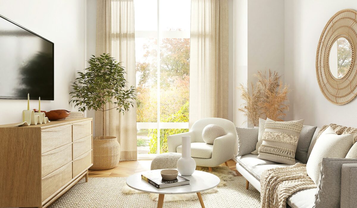 Lněné polštáře na gauči