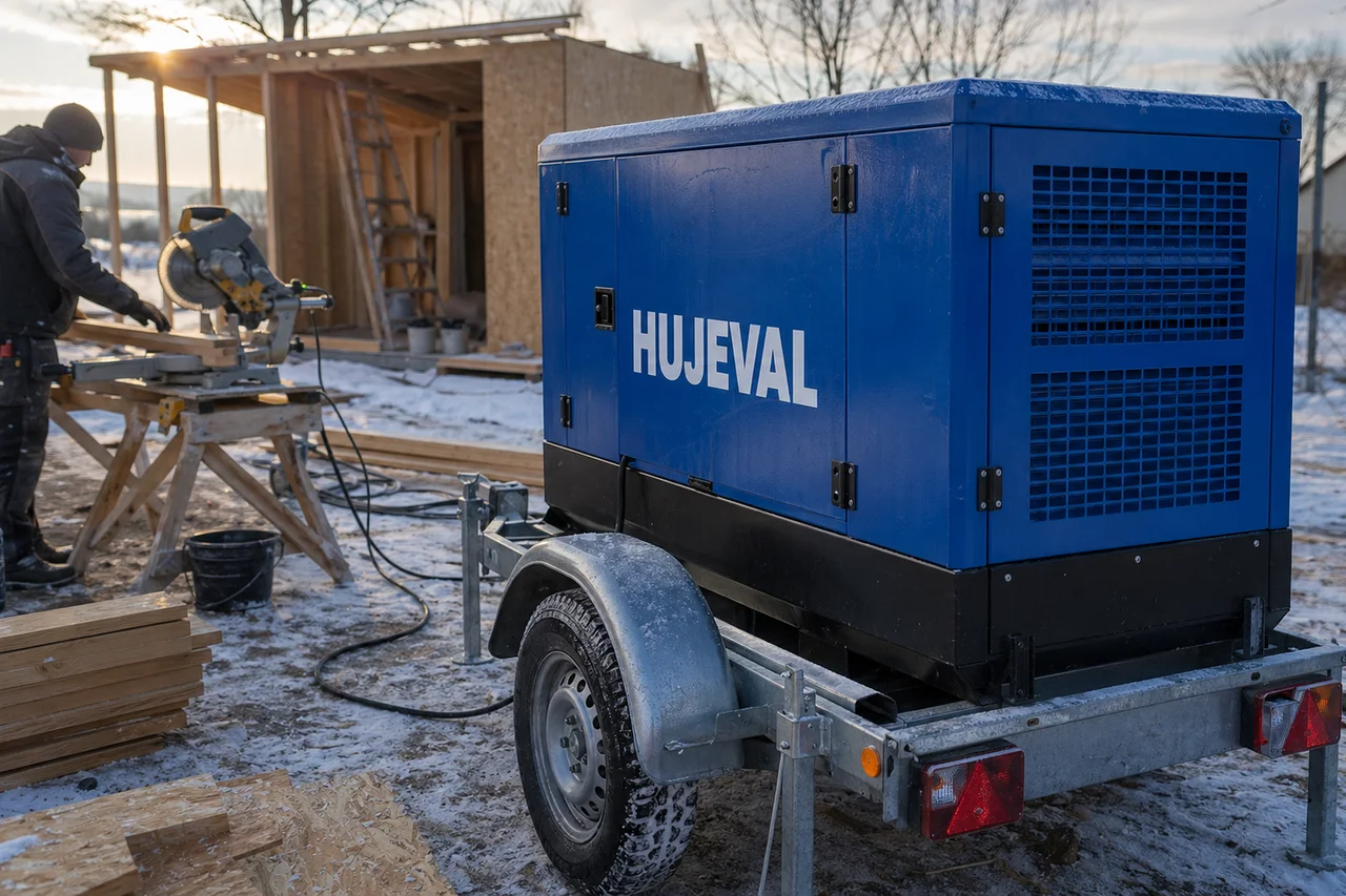 Mobilní elektrocentrála Hujeval v praxi — detail